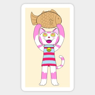 Chibi Cat w/ Taiyaki Cake 2 Magnet